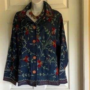 NWT..RAJ..Hand crafted embroidery jacket..runs big